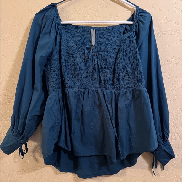 Anthropologie Tops - Anthropology Smocked Sweetheart Blouse